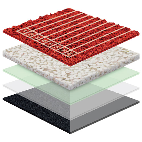 西青无缝预制型塑胶跑道渗水TPR喷面